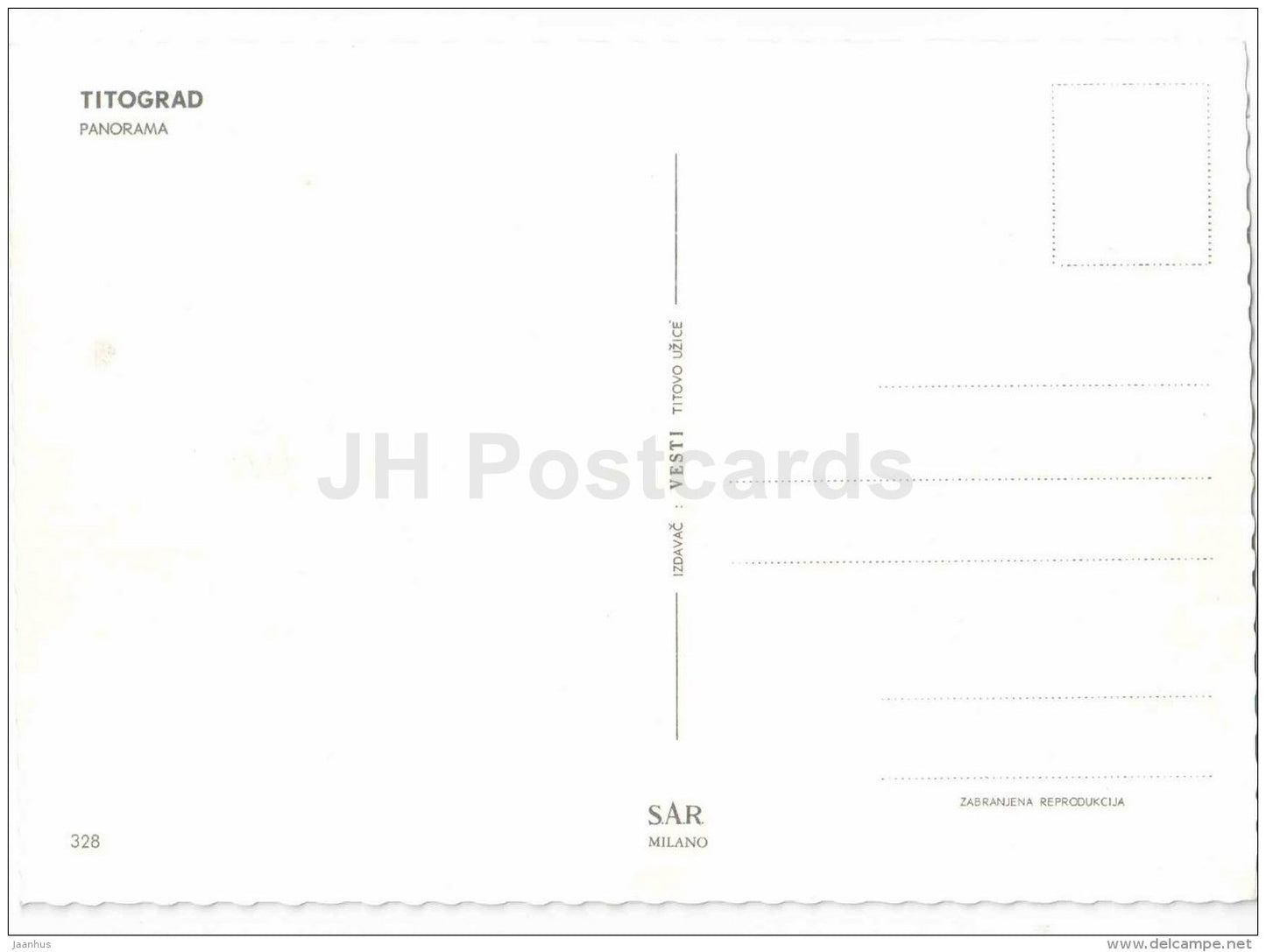panorama - Titograd - Podgorica - 328 - Montenegro - Yugoslavia - unused - JH Postcards