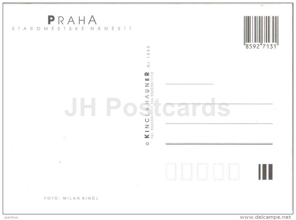 Old Town Square - Prague - Praha - Czech - unused - JH Postcards