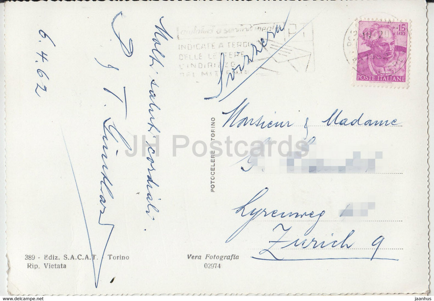 Torino - Turin - Basilica di Superga - cathedral - 1962 - Italy - used