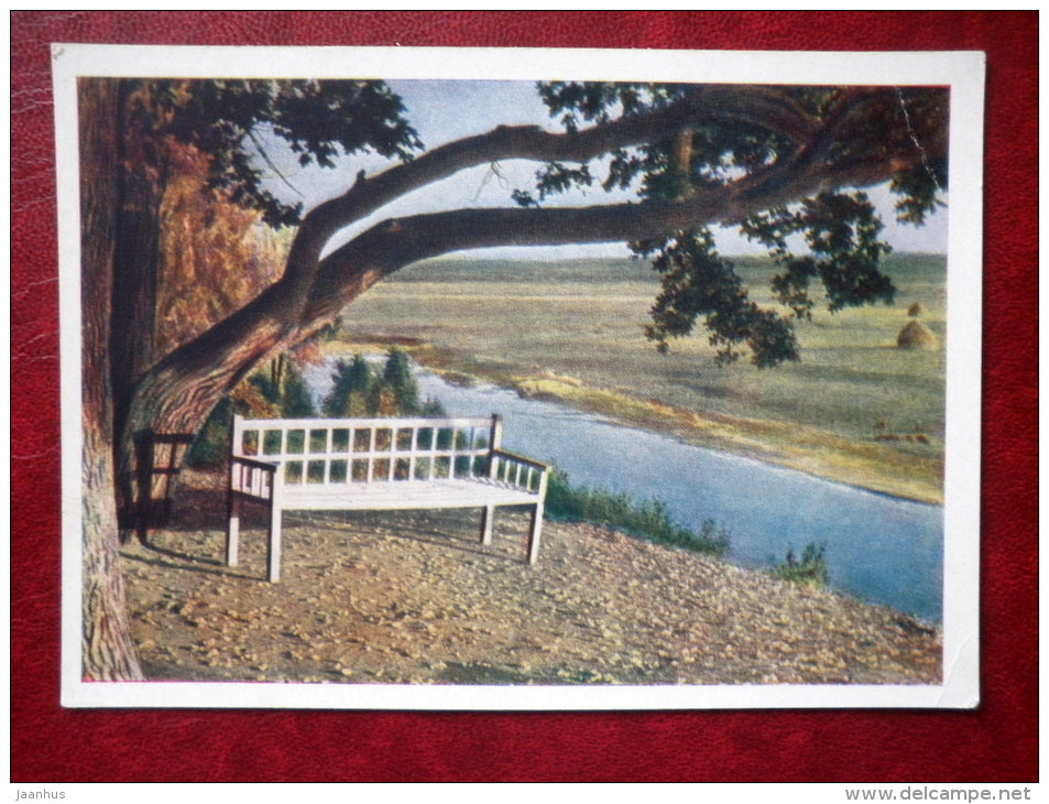 Onegin bench - Trigorskoye - 1963 - Russia USSR - unused - JH Postcards