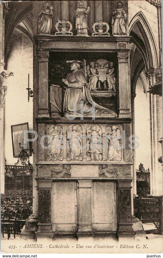 Amiens - Cathedrale - Une vue d'interieur - cathedral - 435 - old postcard - France - unused - JH Postcards