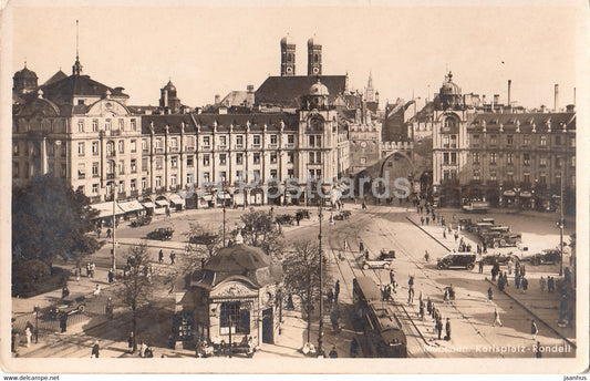 Munchen - Karlsplatz - Rondell - tram - Munich - 213 - old postcard - Germany - unused - JH Postcards