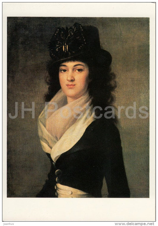 painting by Jean-Louis Voille - Portrait of A. Lopukhina , 1792.93 - woman - French art - Russia USSR - 1983 - unused - JH Postcards