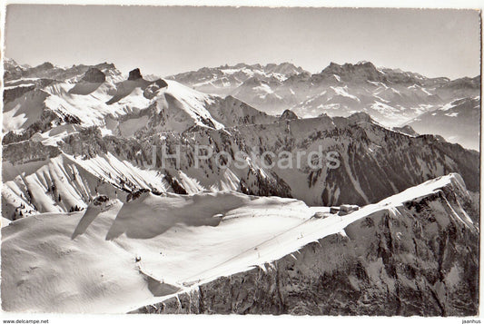 Combe de Naye et les Dents du Midi - 352 - Switzerland - 1958 - used - JH Postcards
