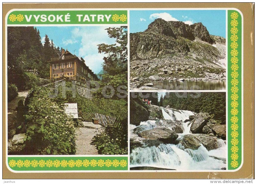 Studenovsky waterfall - Vysoke Tatry - High Tatras - mountains - Czechoslovakia - Slovakia - used 1976 - JH Postcards