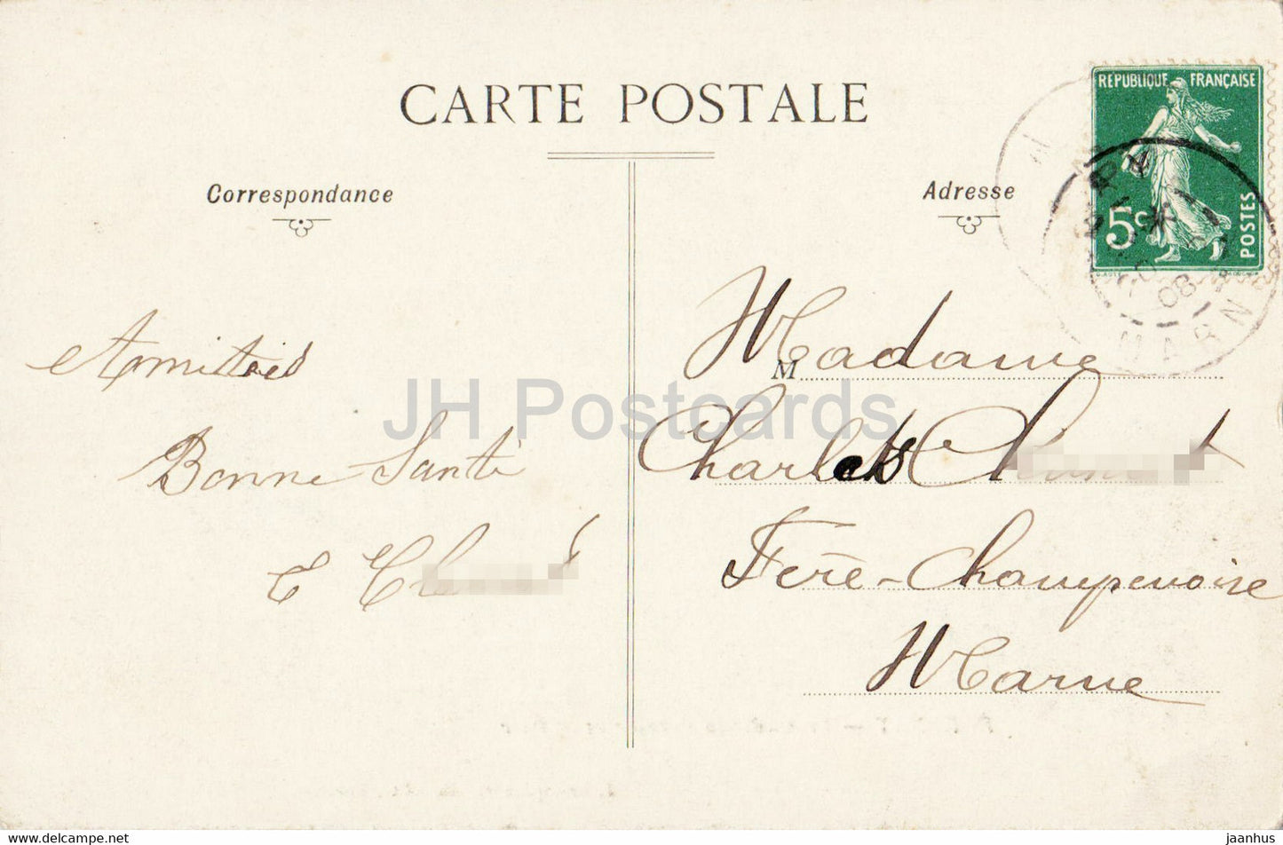 Epernay - Le Chateau Perrier et le Parc - La Champagne - castle - old postcard - 1908 - France - used