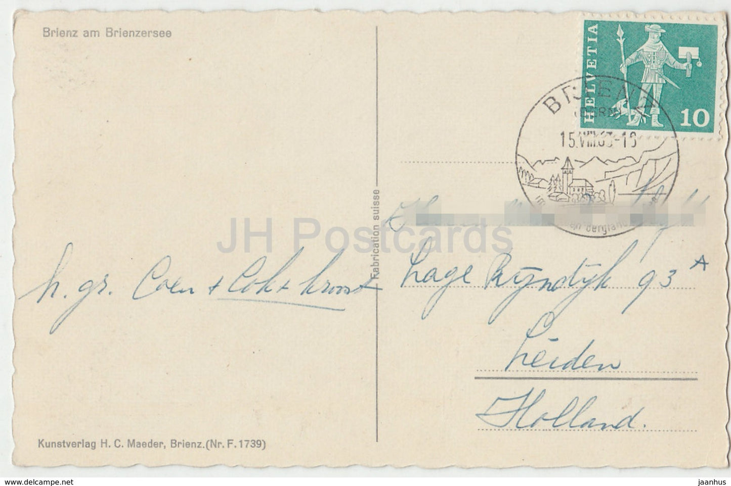 Brienz am Brienzersee - Switzerland - 1963 - used