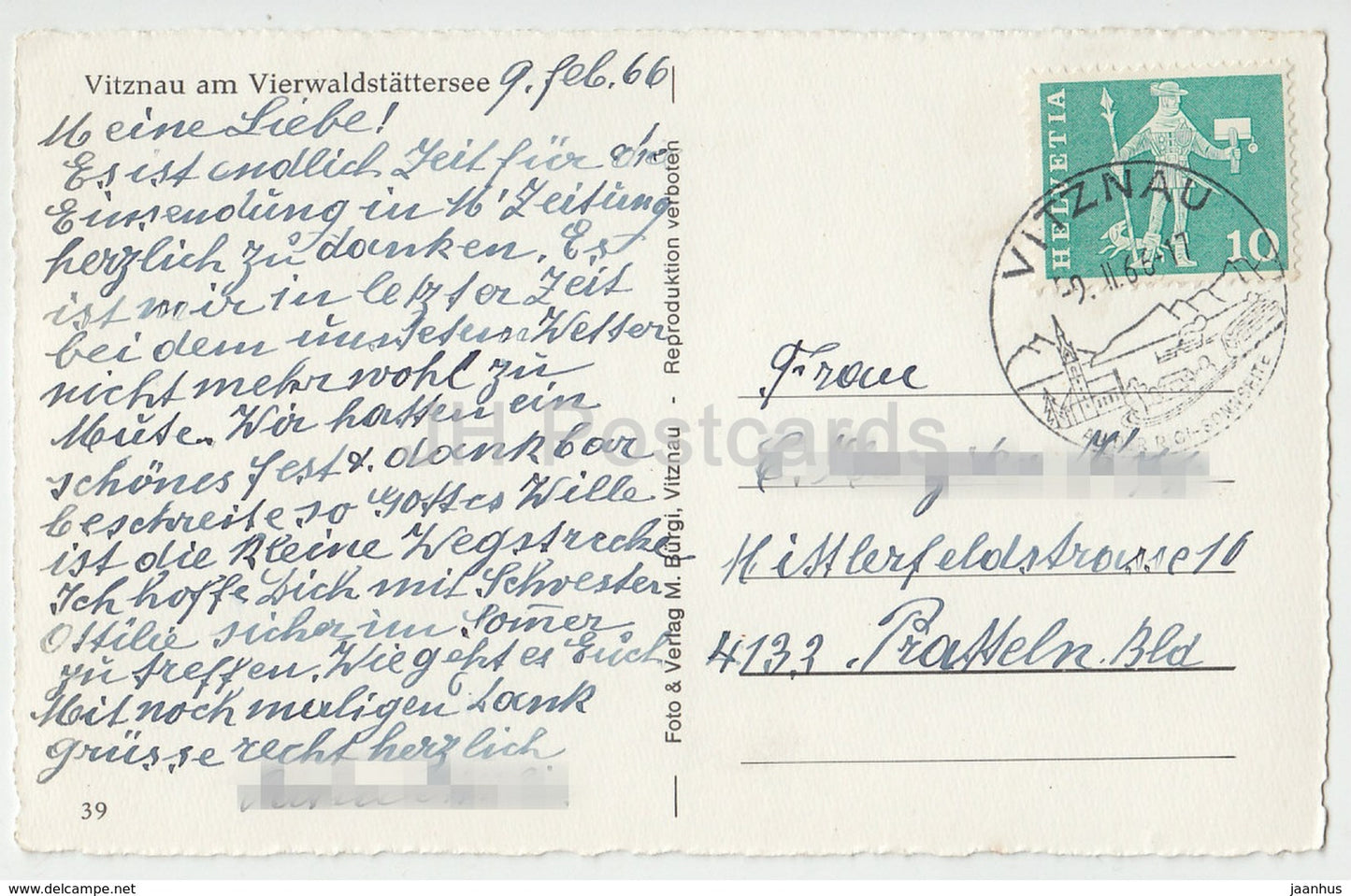 Vitznau am Vierwaldstattersee - Switzerland - 39 - 1966 - used