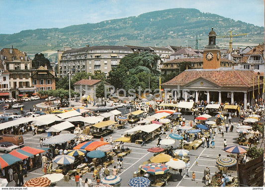 Vevey - La Place Du Marche - market square - 6075 - Switzerland - unused - JH Postcards