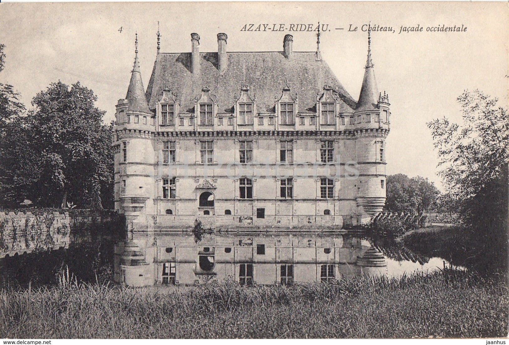 Azay Le Rideau - Le Chateau - Facade Occidentale - castle - old postcard - France - unused