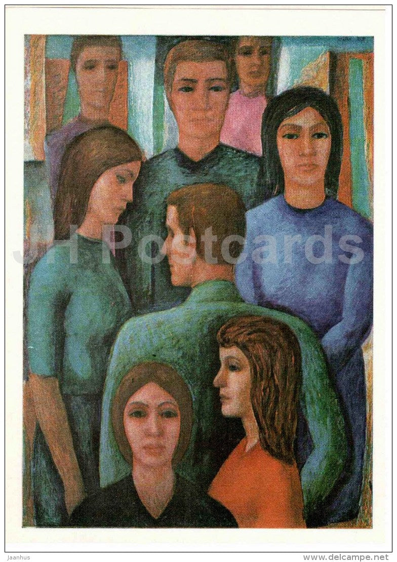 painting by N. Guli - The Street , 1969 - estonian art - Estonia USSR - 1984 - unused - JH Postcards