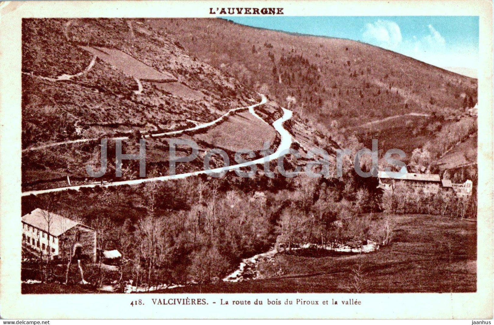 Valcivieres - La route du bois du Piroux et la vallee - 418 - old postcard - 1946 - France - used - JH Postcards