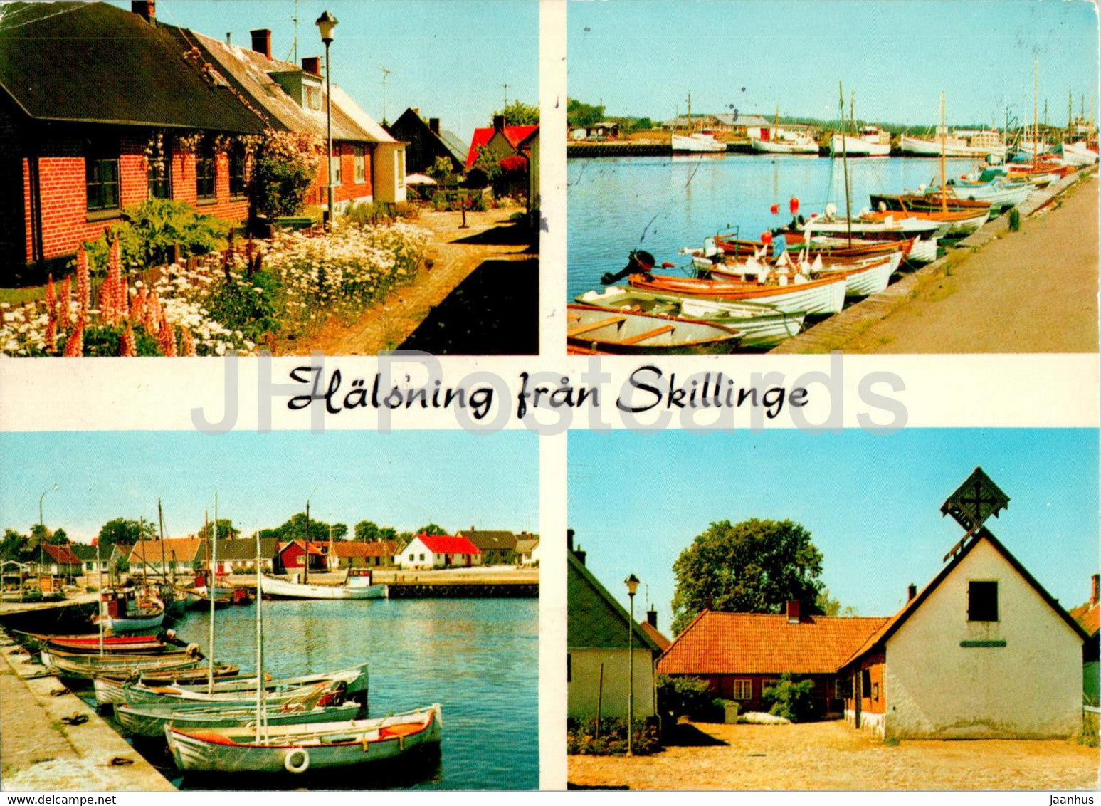 Halsning fran Skillinge - boat - multiview - 1979 - Denmark - used - JH Postcards