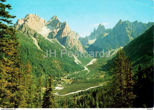 Dolomiti - Val Fiscalina verso M Popera - Croda dei Toni e Cima Uno - 1979 - Italy - used - JH Postcards