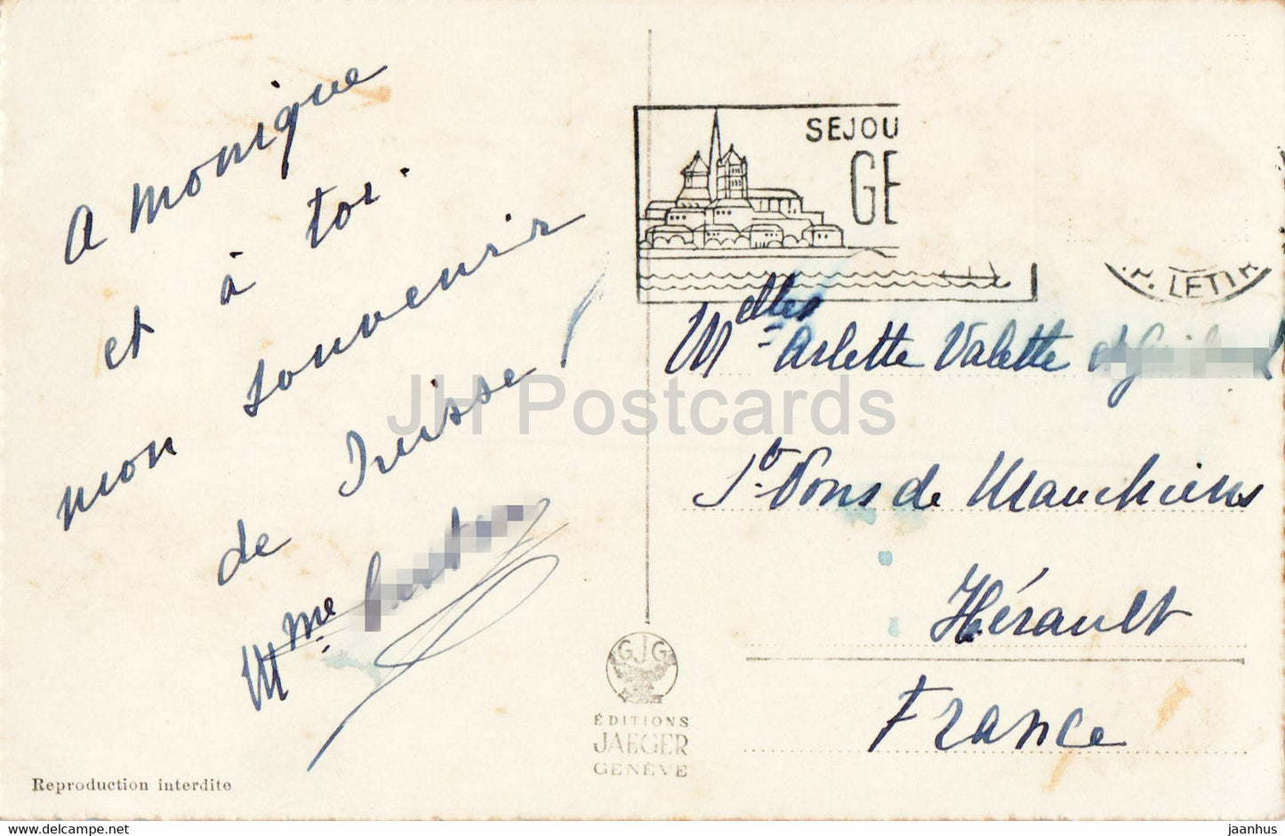 Geneve - Geneva - Monument Brunswick et vue sur la Ville - 7036 - old postcard - Switzerland - used