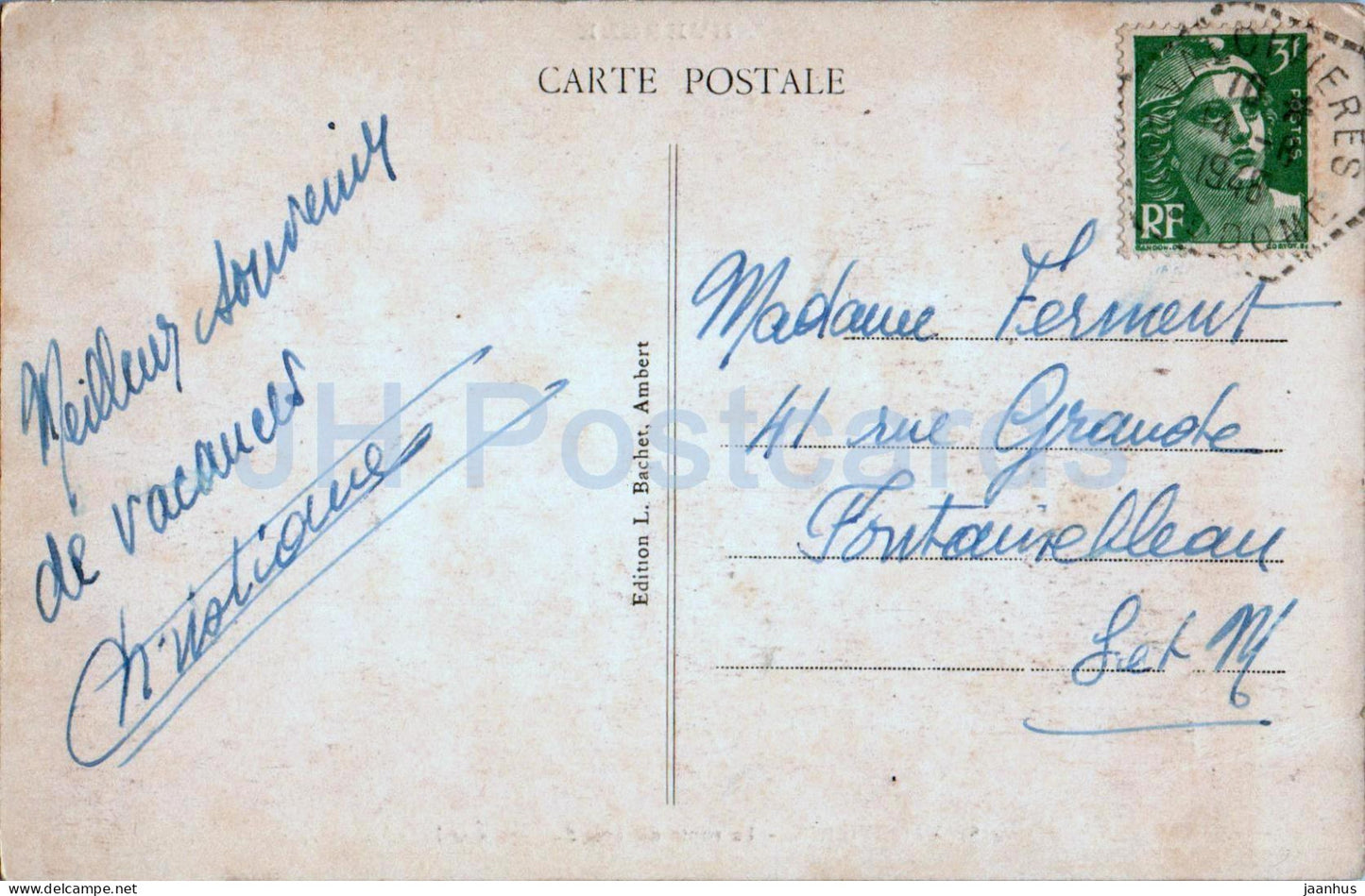 Valcivieres - La route du bois du Piroux et la vallee - 418 - alte Postkarte - 1946 - Frankreich - gebraucht 
