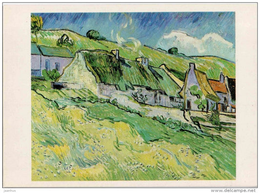 painting by Vincent van Gogh - Huts , 1890 - dutch art - unused - JH Postcards