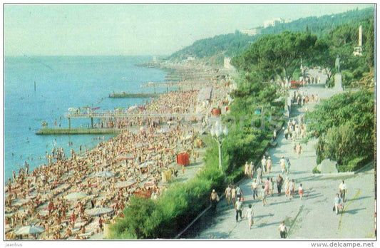 beach - Crimea - Yalta - 1979 - Ukraine USSR - unused - JH Postcards