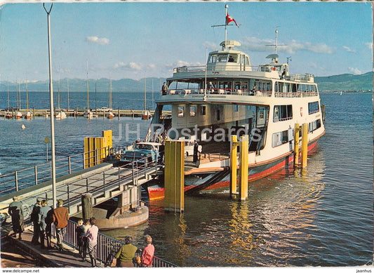 Romanshorn - Autofahre - barge - ship - car - 128 - Switzerland - used - JH Postcards