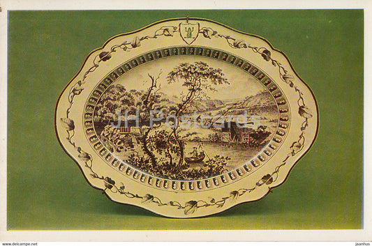 Oval Dish from the Green Frog service - English Applied Art - 1983 - Russia USSR - unused - JH Postcards