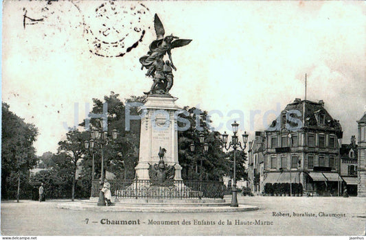 Chaumont - monument des Enfants de la Haute Marne - 7 - old postcard - 1907 - France - used - JH Postcards
