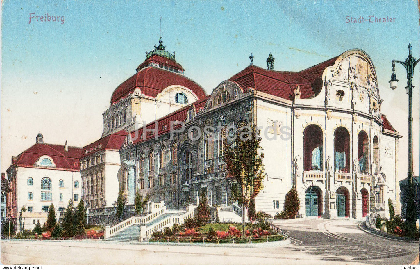 Freiburg - Stadt Theater - theatre - 10 - old postcard - Germany - unused - JH Postcards