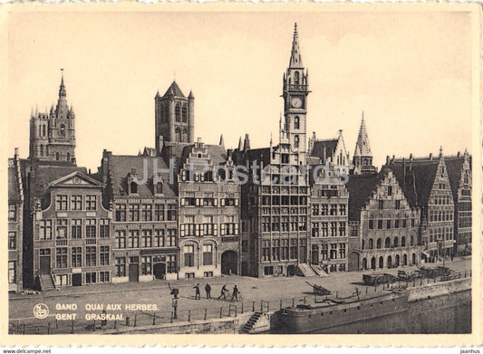 Gand - Gent - Quai aux Herbes - Graskaai - Old Postcard - Belgium - unused - JH Postcards