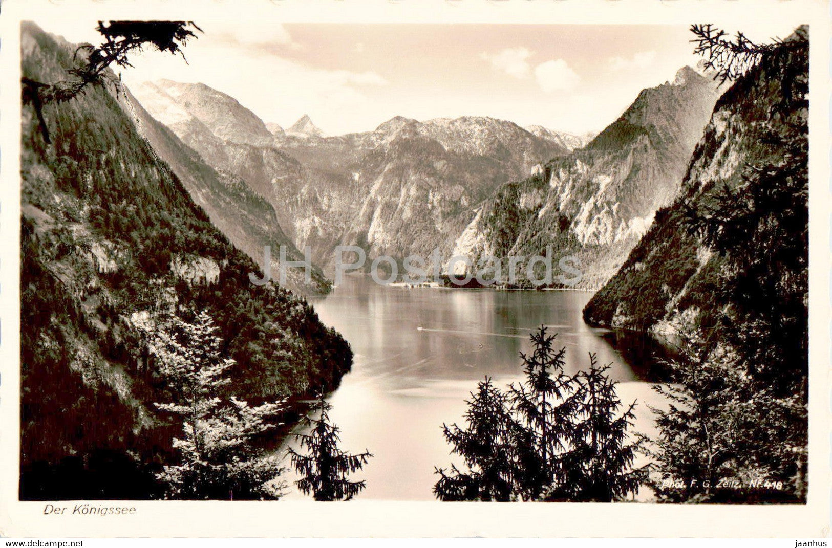 Der Konigssee - Aus dem Berchtesgadener Land - old postcard - 1952 - Germany - used - JH Postcards