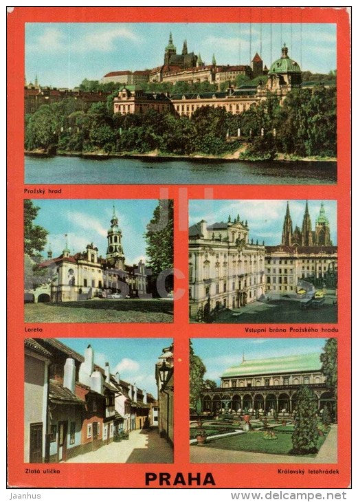 Praha - Prague - Prague Castle - Loreta - Golden Lane - summer garden - Czechoslovakia - Czech - used 1966 - JH Postcards