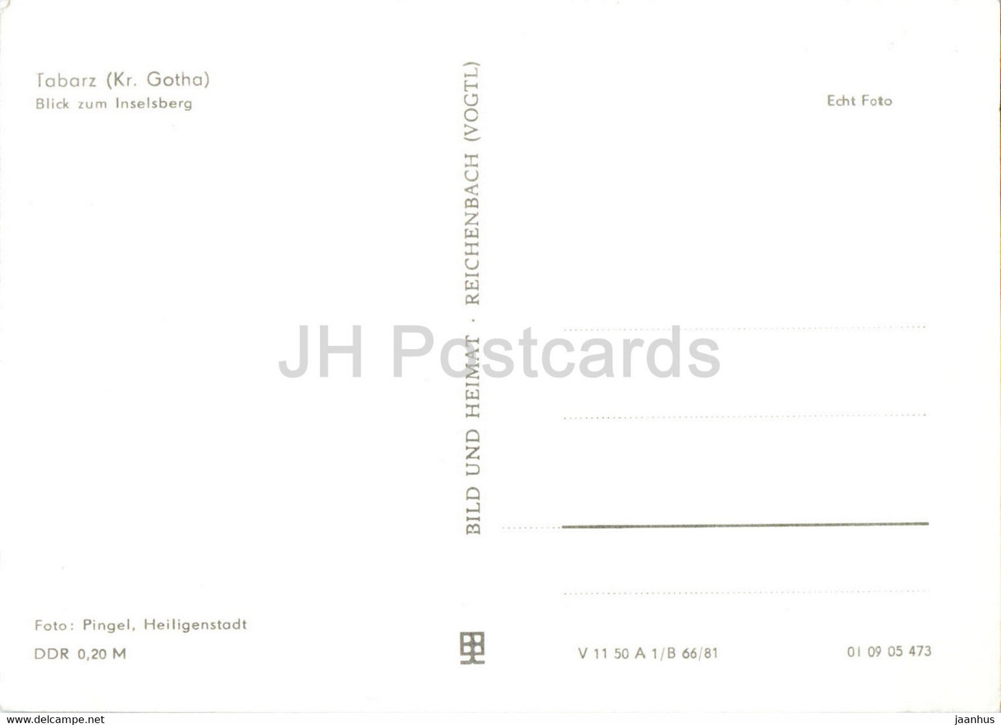 Tabarz - Blick zum Inselsberg - Germany DDR - unused