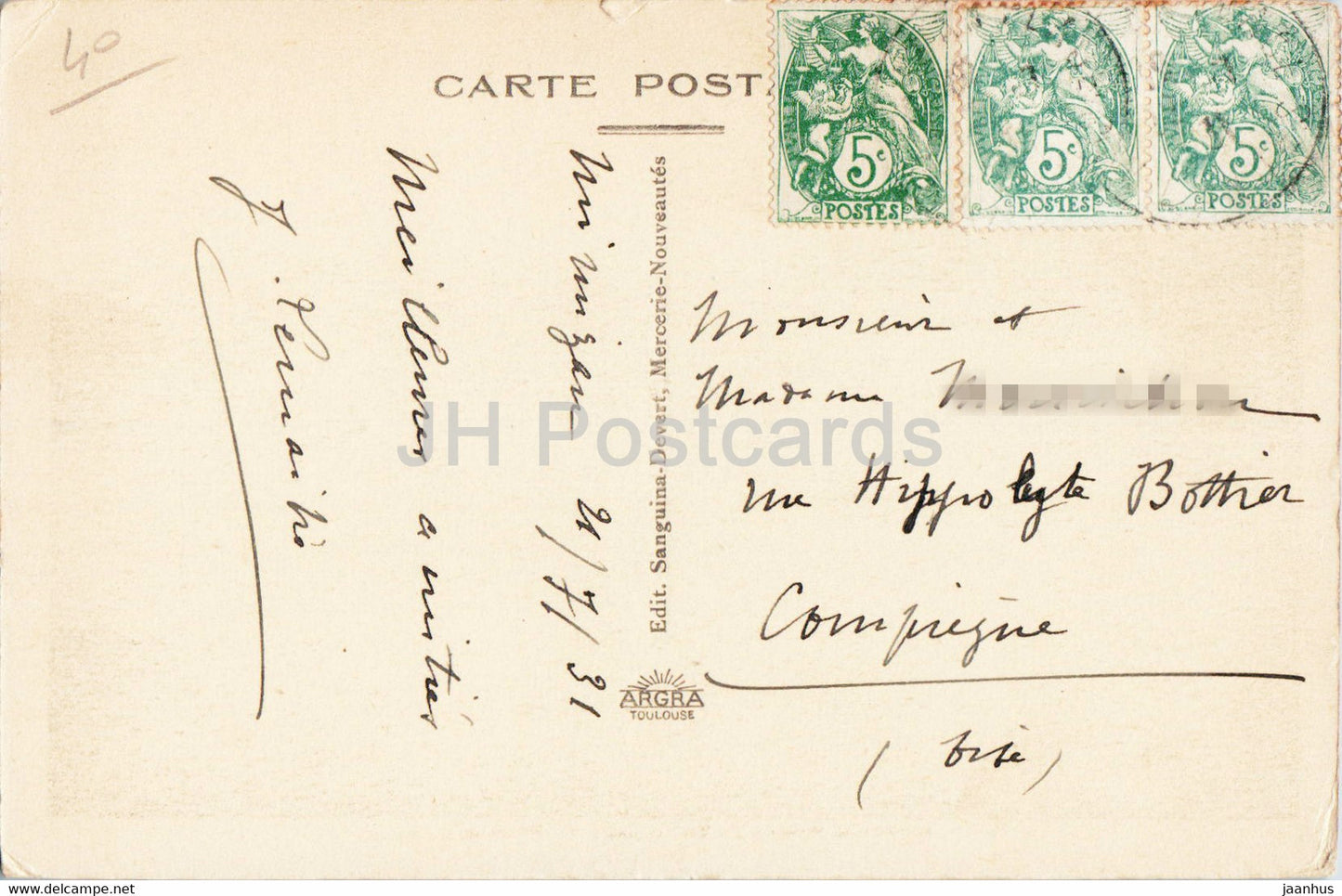 Mimizan Bourg - Embouchure du Courant a l'Etang - old postcard - 1931 - France - used