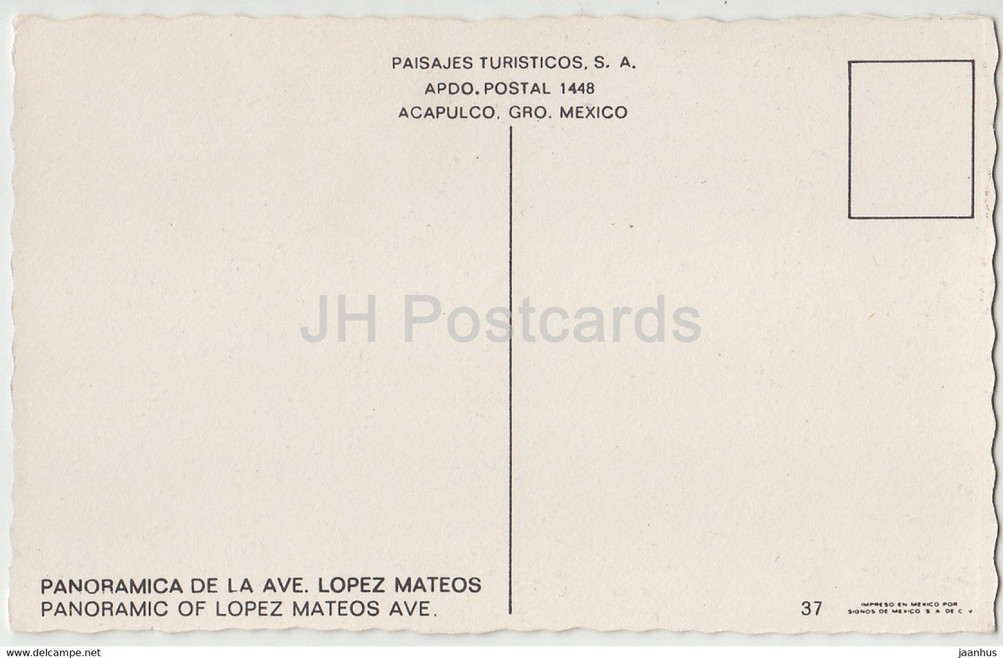 Panorama de la Ave. Lopez Mateos - Mexique - inutilisé