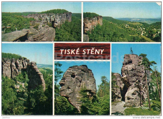 Tiske Steny - rock formations - Czechoslovakia - Czech - used - JH Postcards