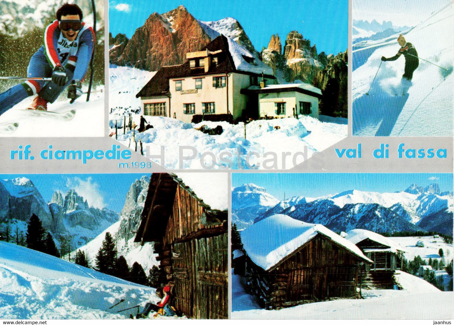 rif Campedie - Val di Fassa - alpine skiing - 1984 - Italy - used - JH Postcards