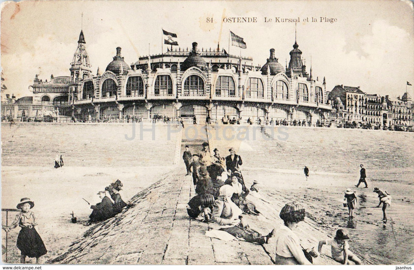Ostende - Oostende - Le Kursaal et la Plage - beach - 84 - old postcard - 1919 - Belgium - used - JH Postcards