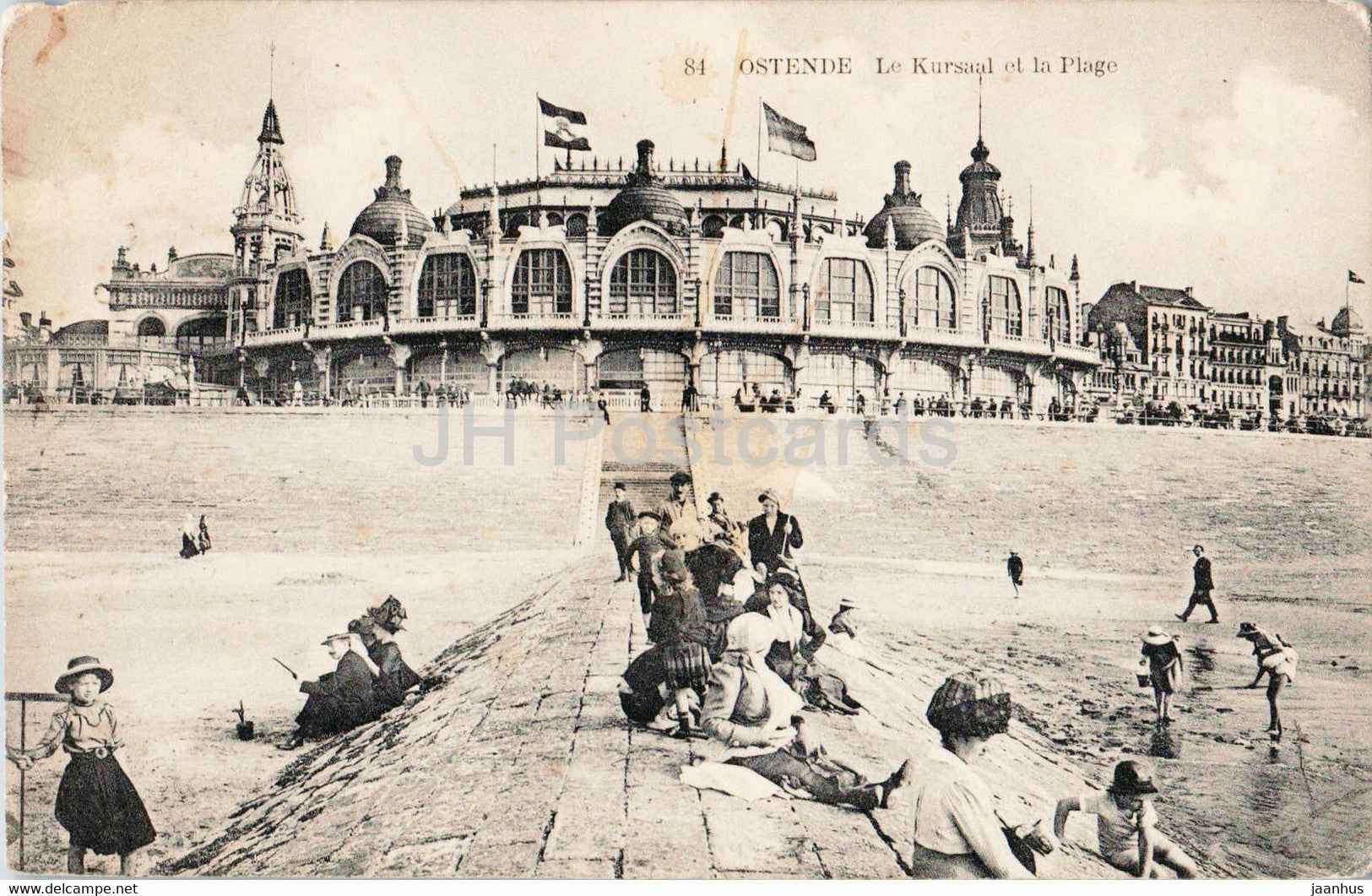 Ostende - Oostende - Le Kursaal et la Plage - beach - 84 - old postcard - 1919 - Belgium - used - JH Postcards