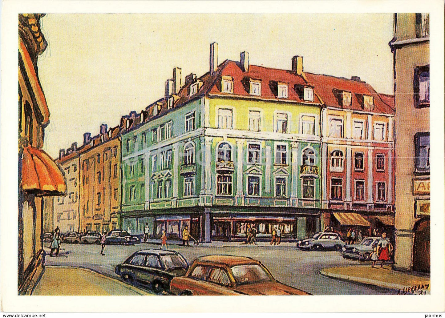 Lenin in Munchen - Munich - Schleissheimer strasse 106 - illustration - 1988 - Germany - unused - JH Postcards