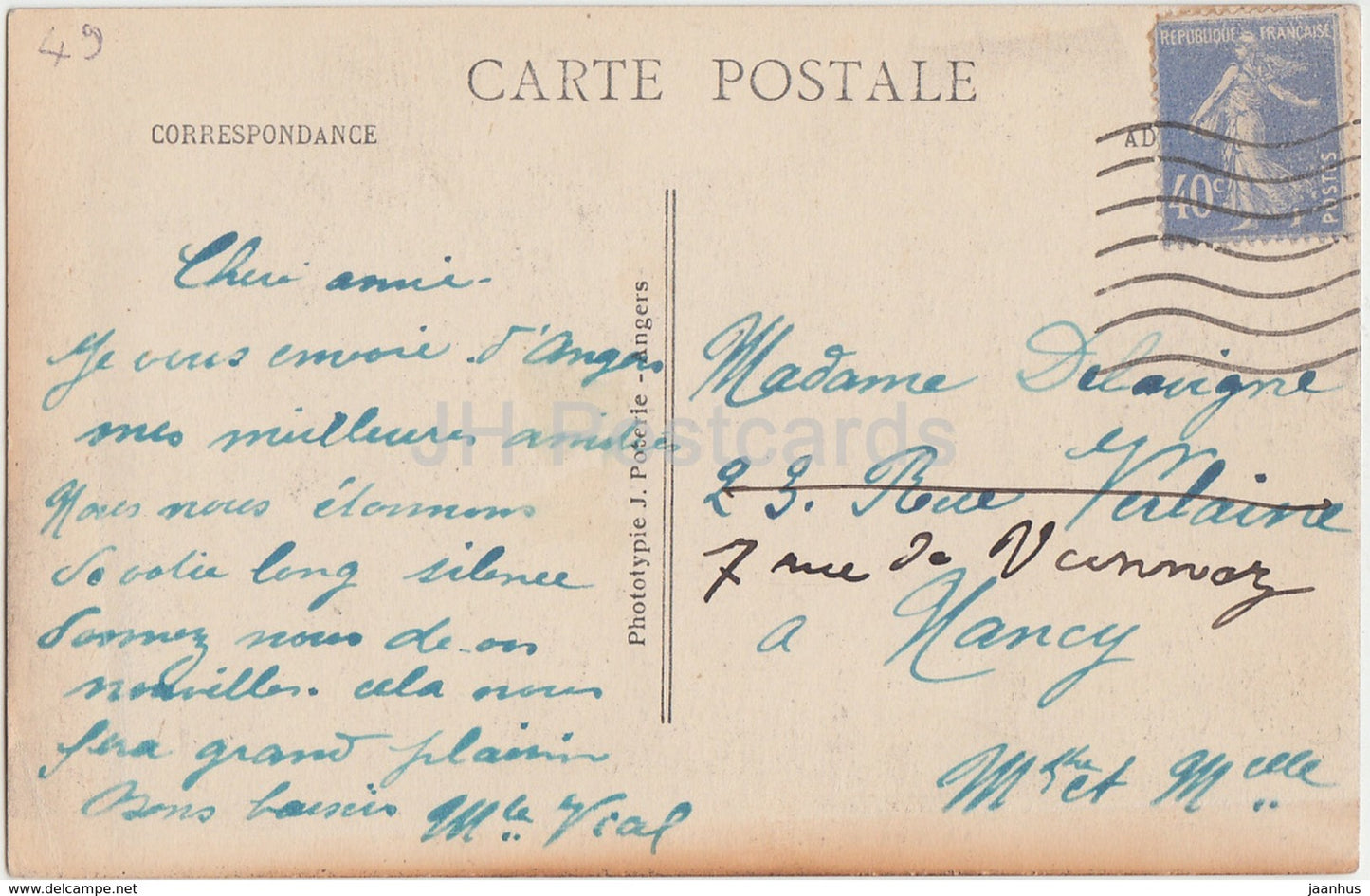 Angers - Chateau du Roi de Pologne - castle - 21 - old postcard - France - used