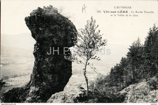 Vic sur Cere - La Roche Tourelle et la Vallee de la Cere - 231 - old postcard - France - unused - JH Postcards