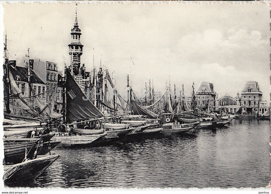 Oostende - Le Port de peche et la Gare Maritime - Fishing port - sailing boat - Belgium - used - JH Postcards