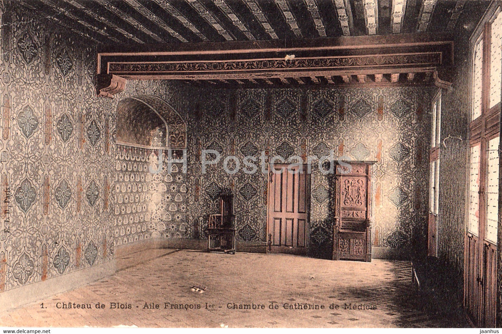 Chateau de Blois - Aile Francois I - Chambre de Catherine de Medicis - 1 - castle - old postcard - France - unused - JH Postcards
