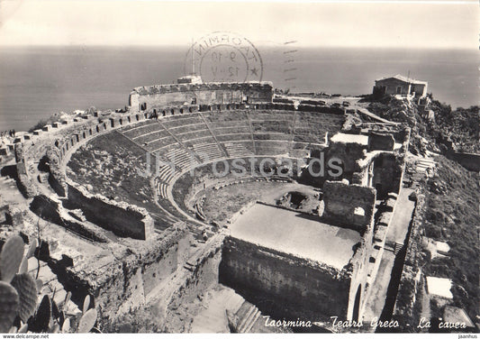Taormina - Teatro Greco - La cavea - Greek Theatre - 1957 - old postcard - Italy - used - JH Postcards