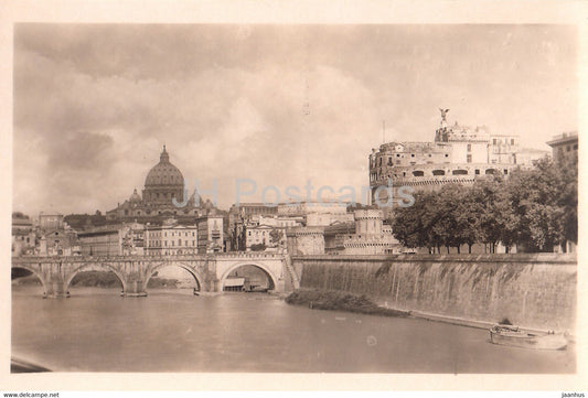 Roma - Rome - Castel S Angelo e S Pietri dal Tevere - 60489 - old postcard - Italy - unused - JH Postcards