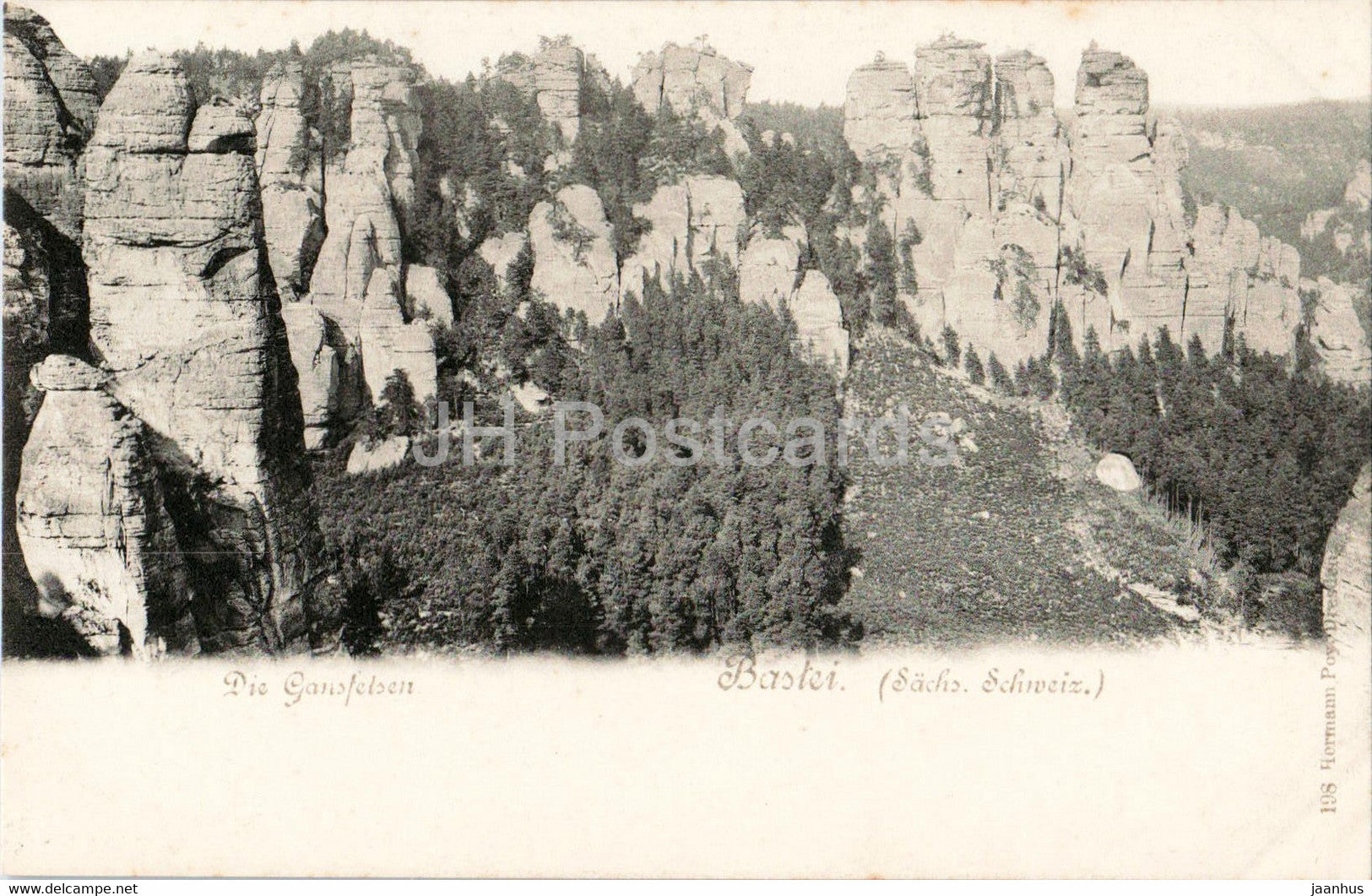 Die Gansfelsen - Bastei - Sachs Schweiz - 198 - old postcard - Germany - unused - JH Postcards