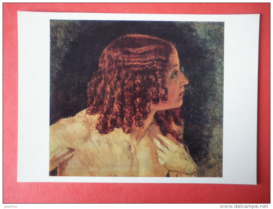 painting by Alexander Andreyevich Ivanov - Head of John the Theologian , 1837-1857 - russian art - unused - JH Postcards