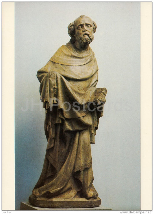 sculpture by Master of the Cesky Krumlov Madonna - St. Peter of Slivice - Czech art - large format card - Czech - unused - JH Postcards