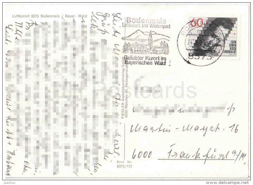 Waldperle Bodenmais Gr. Arber - 8373 - Germany - 1985 gelaufen - JH Postcards