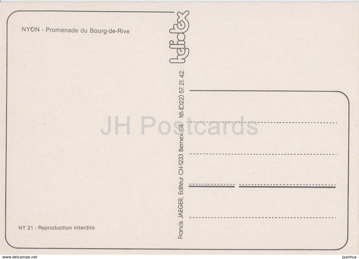 Nyon - Promenade du Bourg de Rive - NY 21 - Switzerland - unused