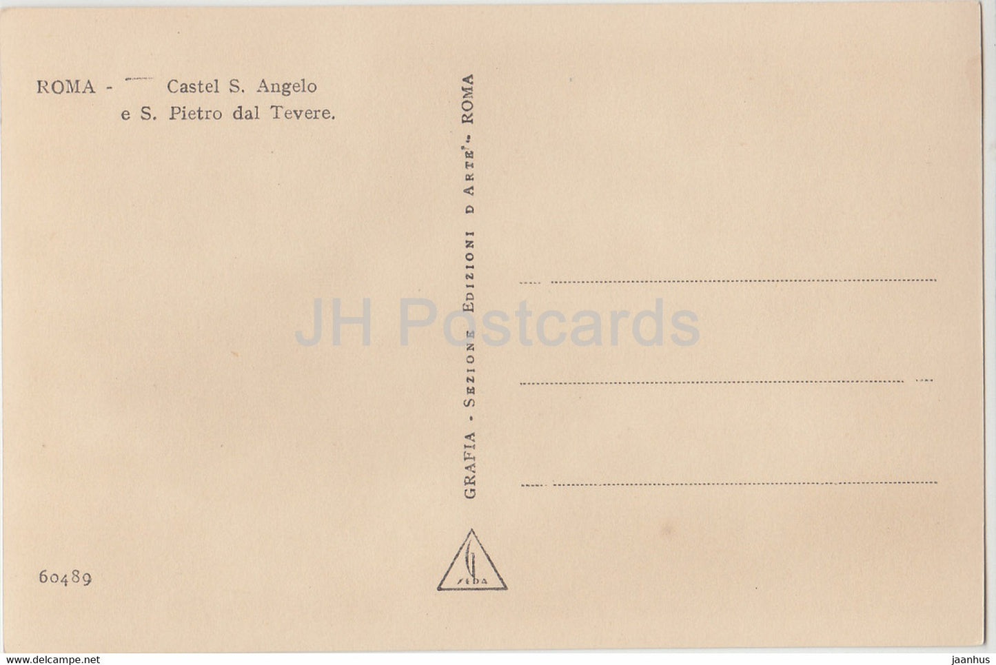 Roma - Rom - Castel S Angelo e S Pietri dal Tevere - 60489 - alte Postkarte - Italien - unbenutzt