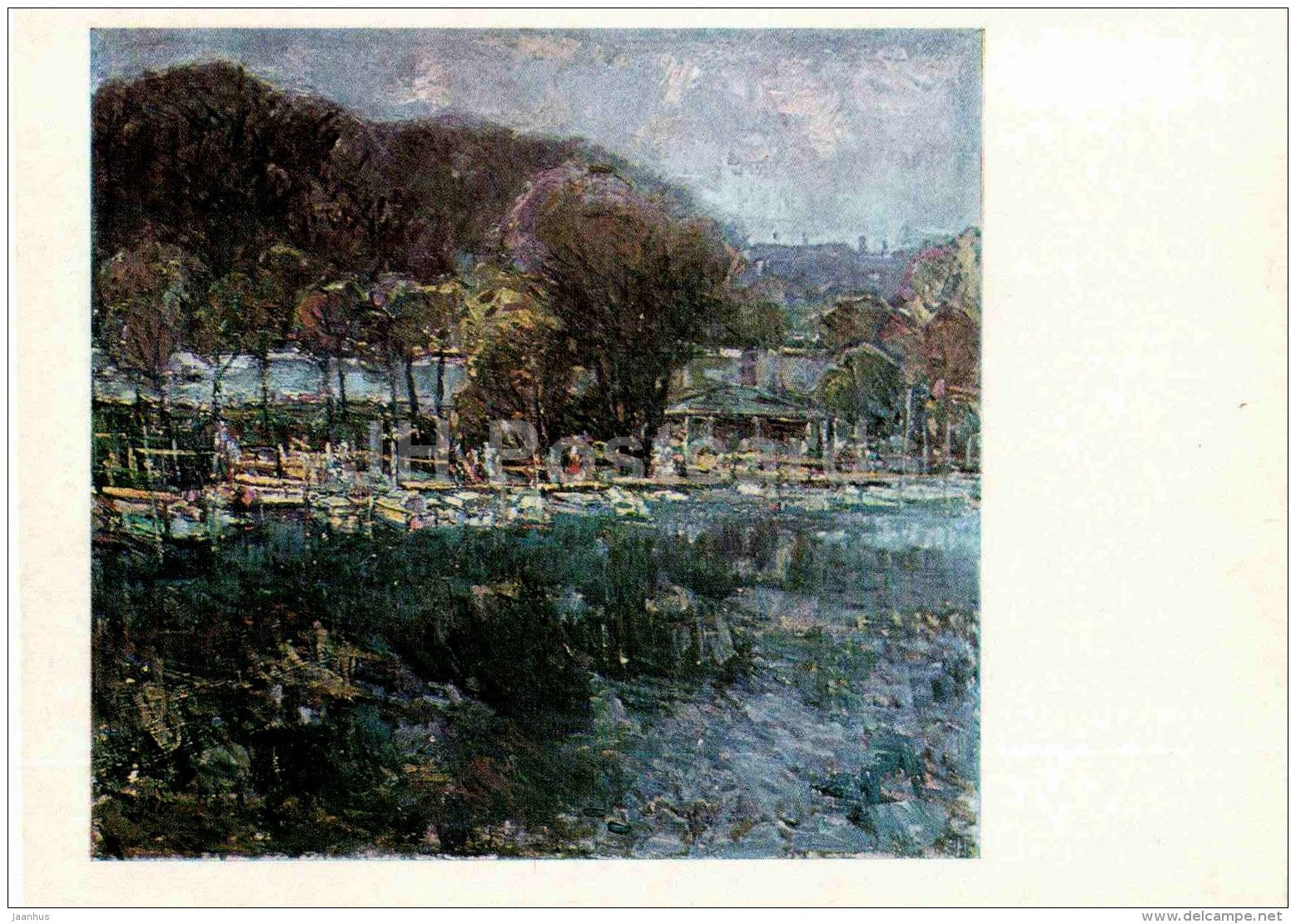 painting by A. Vardi - Autumnal Motif , 1966 - estonian art - Estonia USSR - 1984 - unused - JH Postcards